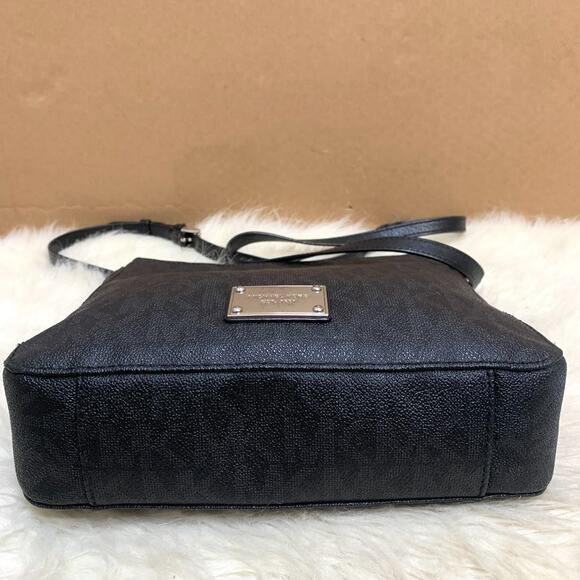 MICHAEL KORS Black Coated Canvas & Leather North South XBody Messenger Bag - Picture 13 of 16